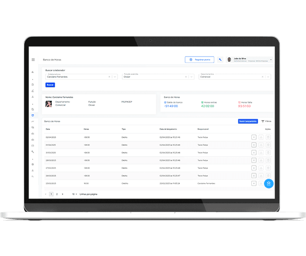 Banco de horas com interface aprimorada